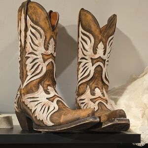 Dan Post Cowboy Boots with Intricate Design